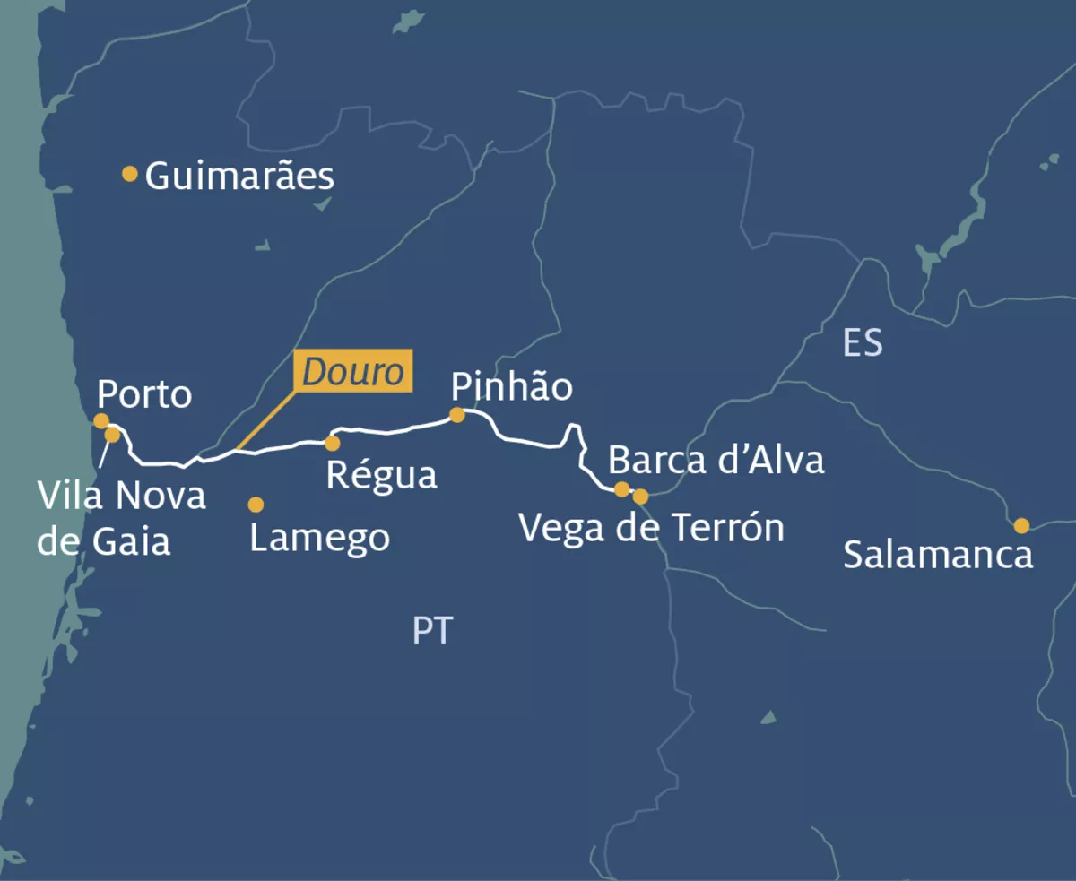 Douro Flusskreuzfahrt Route